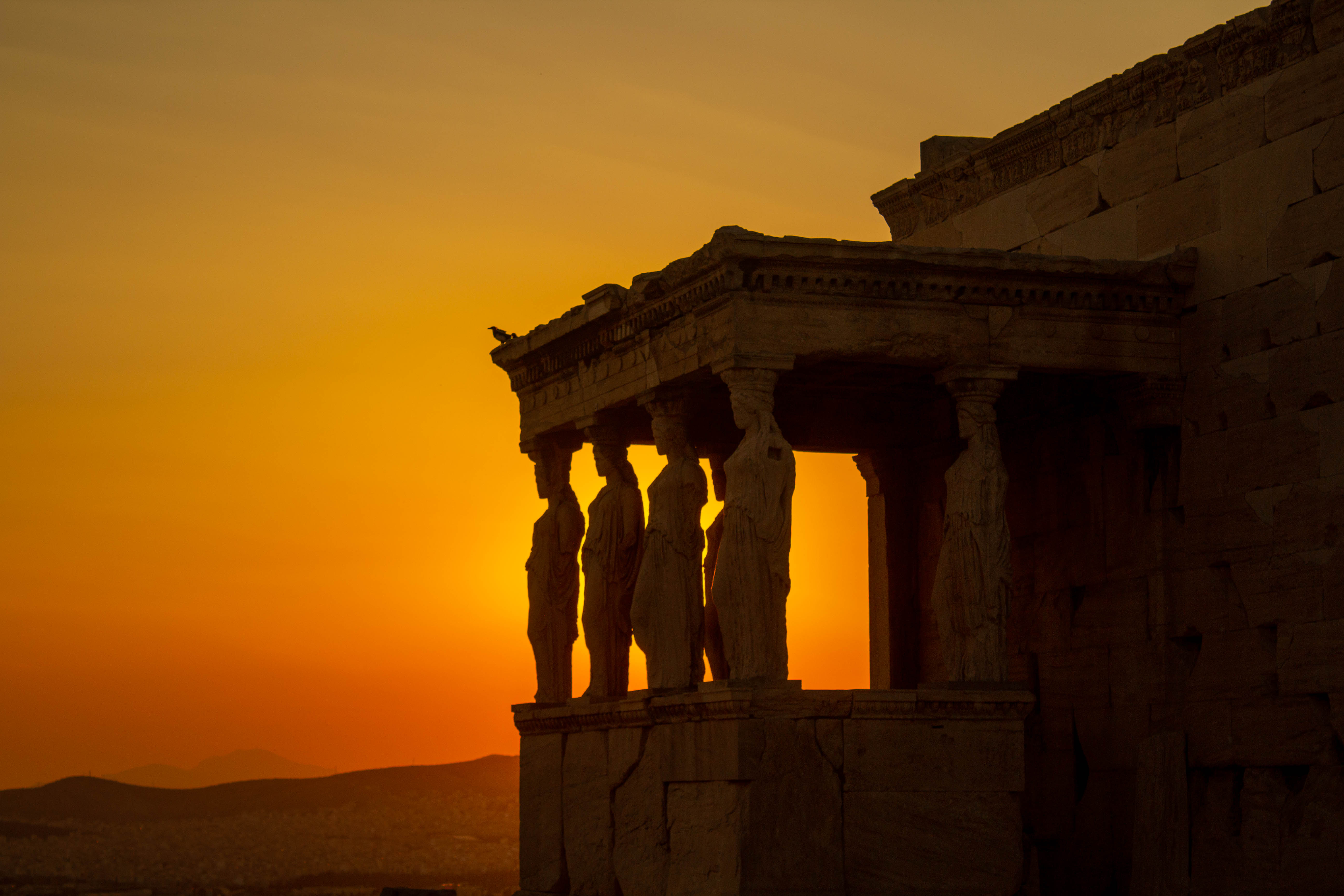 Ancient architecture at sunset